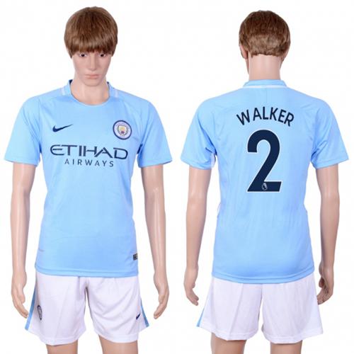 Manchester City #2 Walker Home Soccer Club Jersey - Click Image to Close